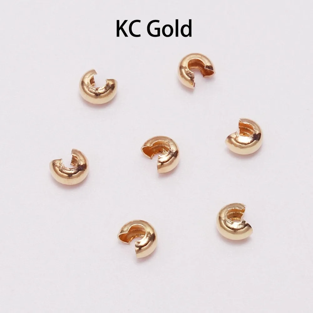 50-100pcs/lot Copper Round Covers Crimp End Beads Dia 3 4 5 mm Stopper Spacer Beads For DIY Jewelry Making Findings Supplies