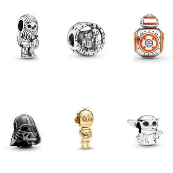 

2020 New Sterling Silver S925 fashion charm for Pandora Bracelet accessories Star Wars series Samurai string