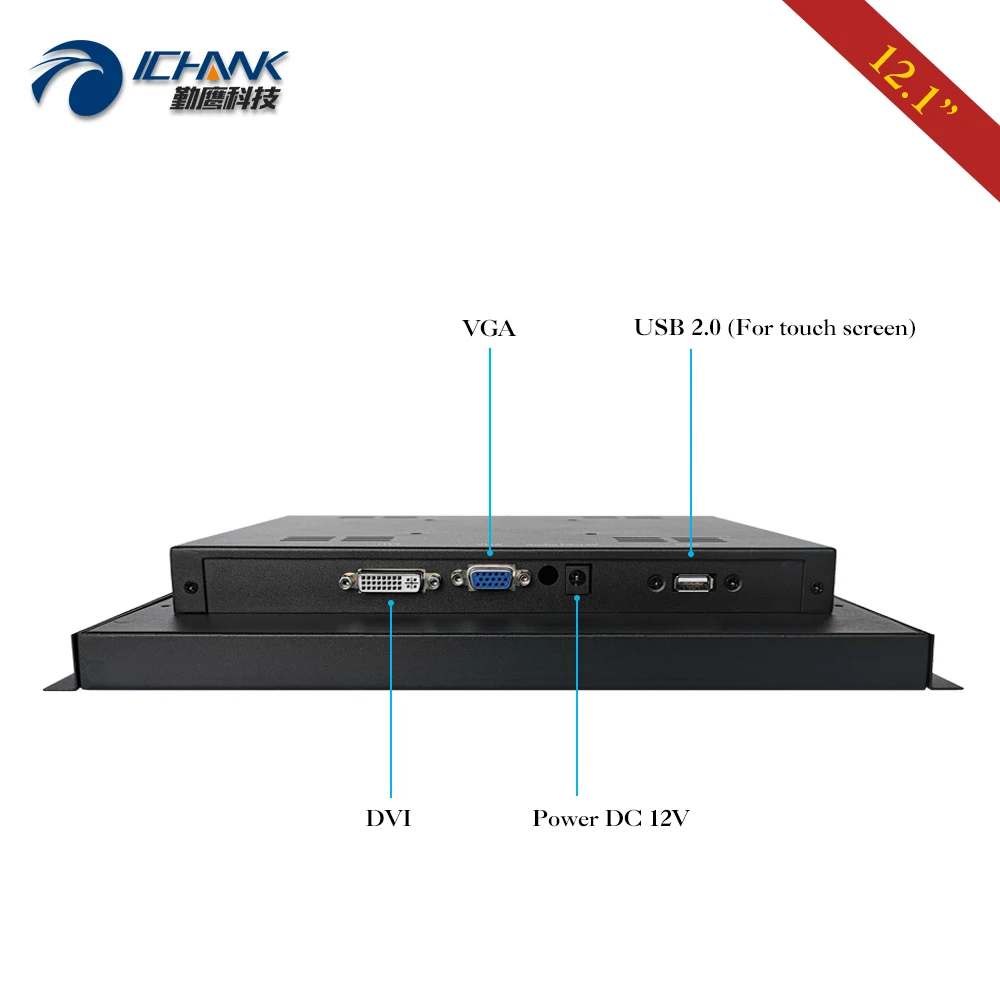ZK120TC-DUV1/12,1 дюйма 800x600 4:3 DVI SVGA USB Встроенный Открытый каркас настенный резистивный сенсорный ЖК-экран монитор