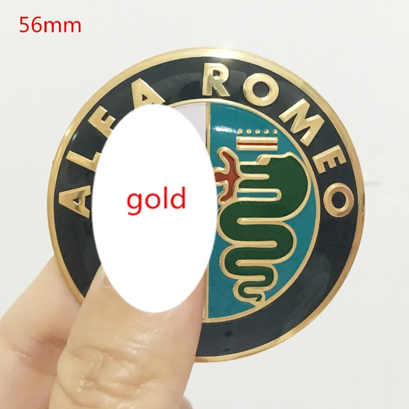 4 шт., 4 см, 5 см, 5,65 см, для Alfa Romeo, Центральная втулка колеса автомобиля, колпачок, значок, эмблема, колеса, Пыленепроницаемая наклейка, стильный стиль - Цвет: 56MM gold