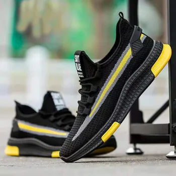 

New Mesh Men Casual Shoes Lace-Up Men Shoes Lightweight Comfortable Breathable Walking Sneakers