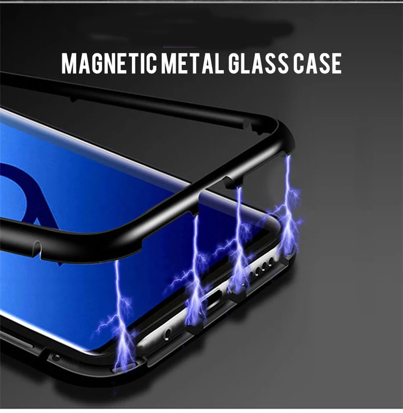 Металлический магнитный стеклянный чехол для Samsung Galaxy A50 A7 A70 A40 A30 A20 A10 A60 A2 J2 Core A20E J4