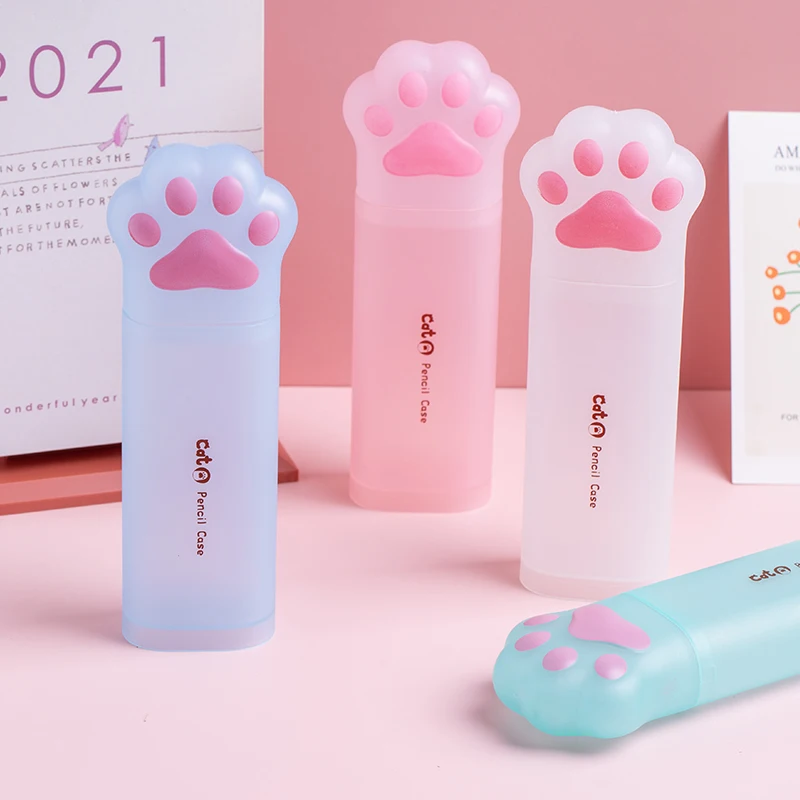3D Pencil Case Storage Box Lovely Cat paw Cartoon Pen Bag For School Girl Kawaii Stationery Gift Pouch Eraser Holder pencil cases pen storage bag stationery box