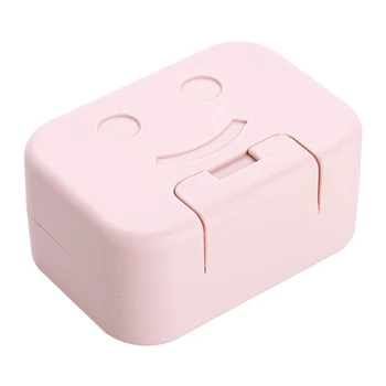

2019 New Bathroom Supplies Soap Dish Box Case With Lid Waterproof Bathroom Travel Portable Soap Box Drain Soap Box