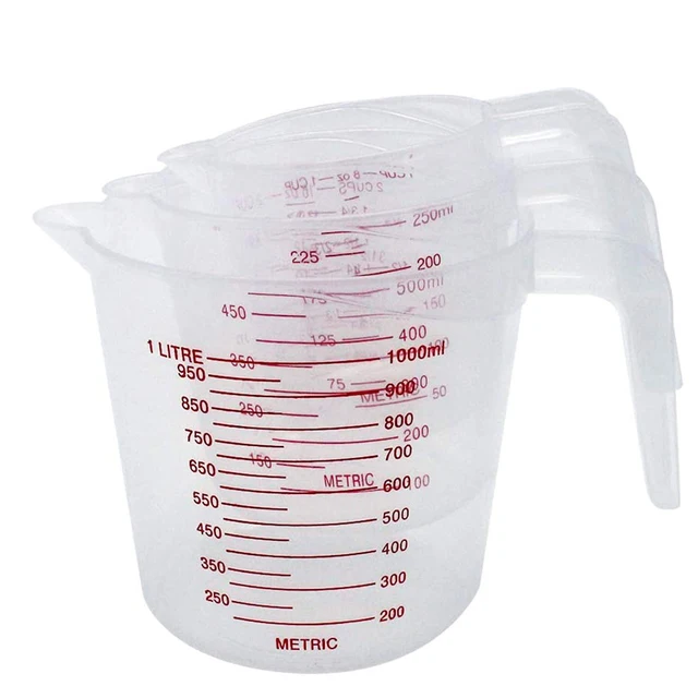 250ml plastic clear measuring cup handle liquid pour spout home kitchen .WR
