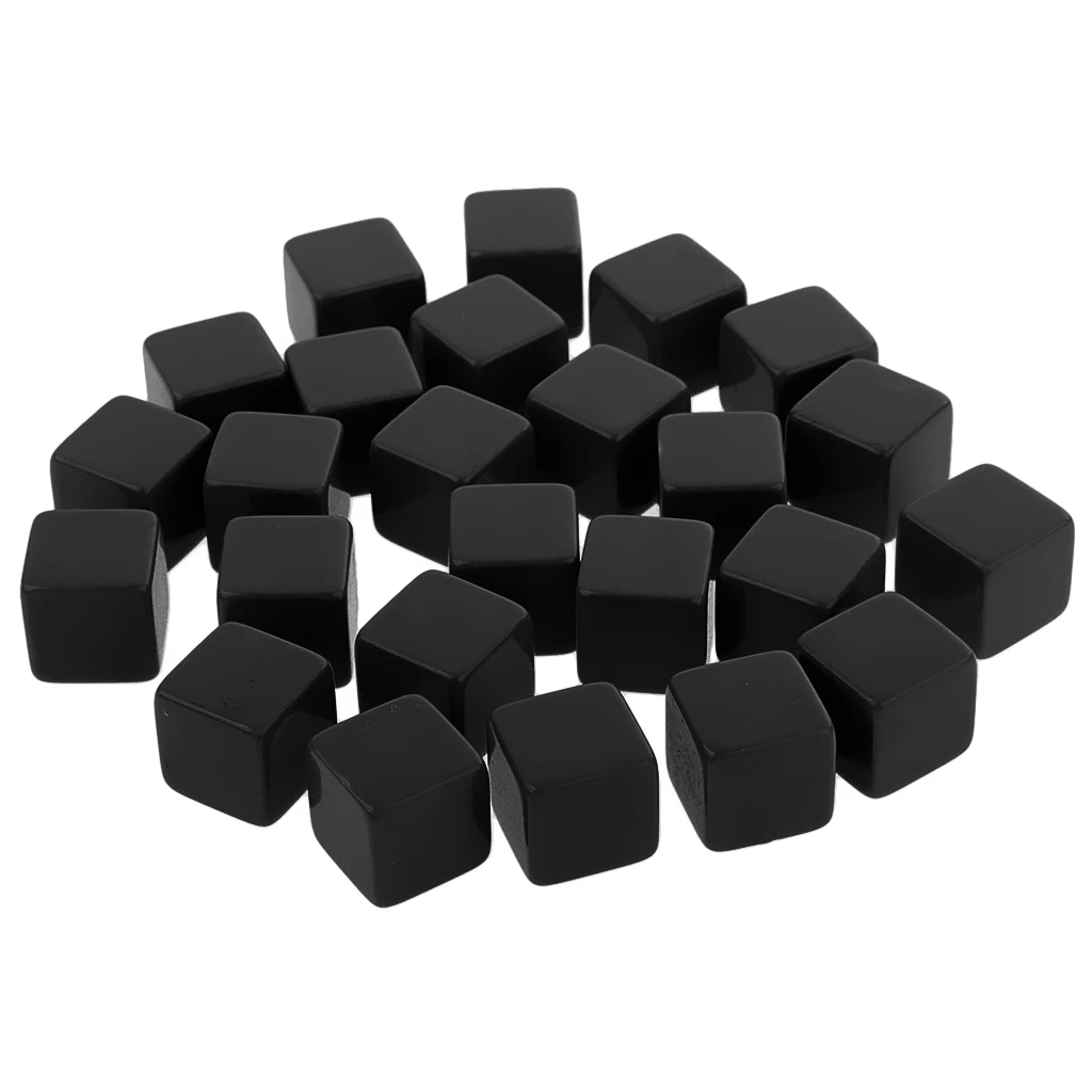 25 Pieces Square Edge Blank Dices D6 Six Sided RPG Gaming Dice Gift