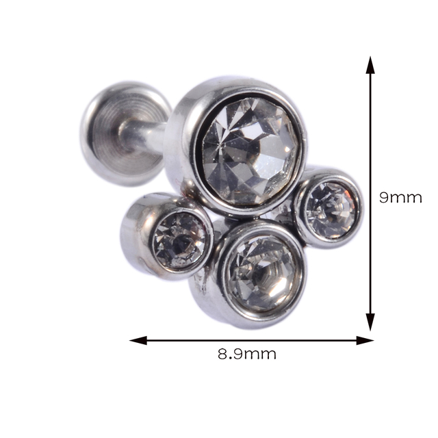 G23 Titanium&Steel Opal Cluster Ear Tragus Helix Cartilage Cz Gem Earrings Stud Labret Bar Ring Woman Body Piercing Jewelry