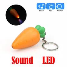 Вокальные игрушки, мини брелок в форме морковки, мультяшный брелок с светодиодный светильник, звуковая брелок, детская игрушка, светящийся подарок, детские игрушки, игрушки