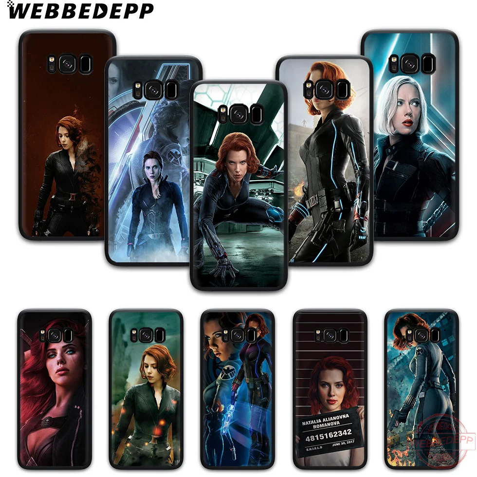 

WEBBEDEPP Black widow TPU Phone Case for Samsung S6 S7 edge S8 S9 S10 Plus S10e Note8 9 note 10 Plus