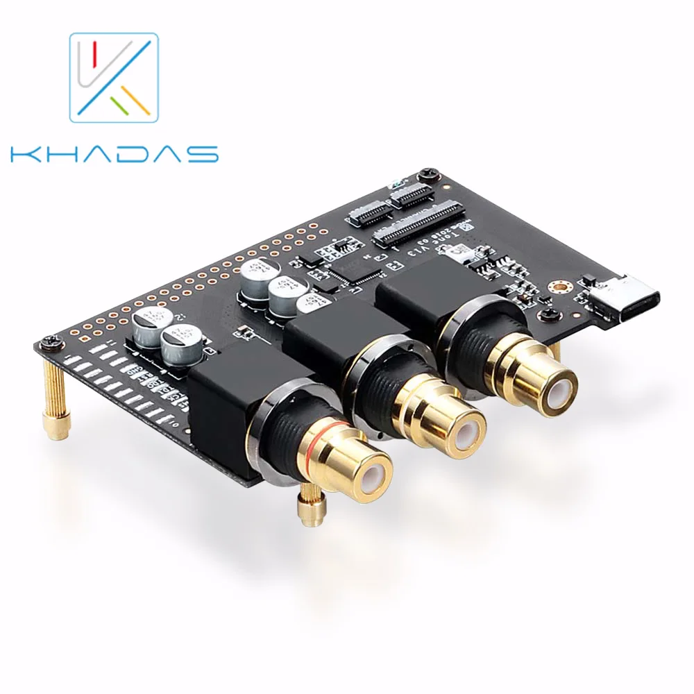 Khadas-Placa de control de tonos y funda, Audio de alta resolución, USB, DAC, basado en Chip de 32 bits, ES9038Q2M, XMOS, XU208, tarjeta de sonido externo con entrada S/PDIF