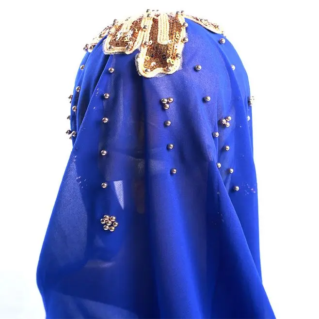 Beading Sequins Floral Muslim Head Scarves Chiffon Long Shawl Women Beautiful Wedding Hijabs Headscarf Arab Turban Head Wraps