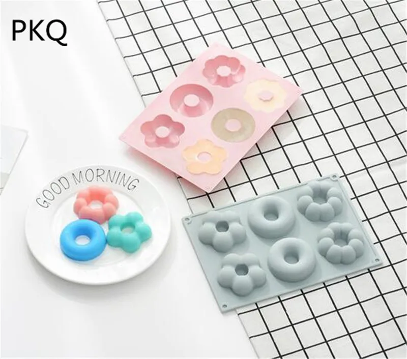 Розовая/синяя силиконовая форма для ручной работы, форма для пончиков, сделай сам, помадка/форма для шоколада, инструменты для украшения торта, кухонные принадлежности, 24*16,8*2 см