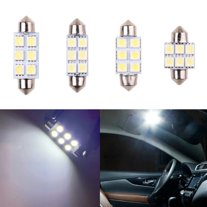 10x C5W гирлянда 5050 6 SMD светодиодный светильник футболка с принтом &quotавтомобиль&quot