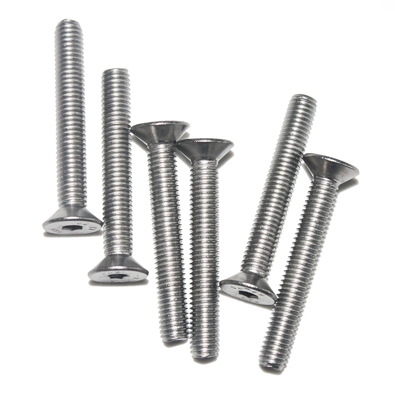 Fullerkreg M5x80mm 304 нержавеющая сталь с плоской головкой шестигранные винты крепеж DIN7991 10 шт