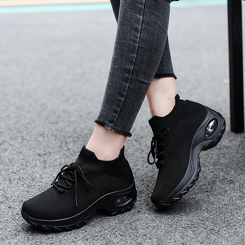 High Quality Woman Shoes Platform Shoes Women Fashion Sneakers Casual Flats Ladies Air Cushion Run Shoes Female Student Trainers