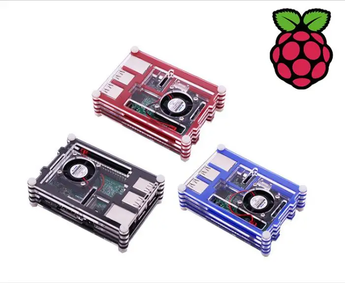 Новые игровые аксессуары 9 слоев Акриловый Корпус Совместимость с Raspberry PI 3 поколения B + типа с вентилятор три цвета на выбор