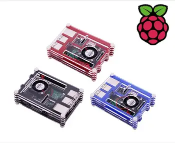 

New game accesories 9 layer acrylic shell compatible with Raspberry PI 3 generation B+ type with fan three colors optional