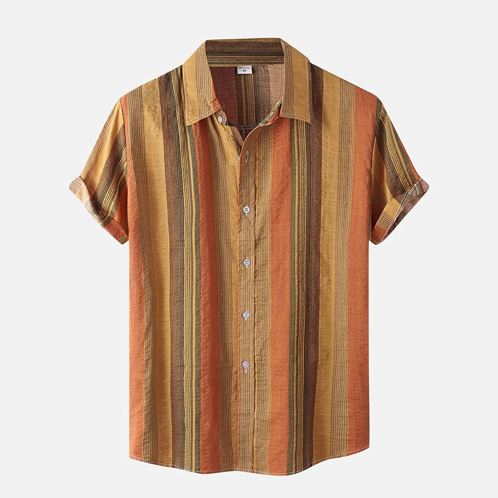 Tops Blouse Summer Cotton Shirts printing Short Sleeve T Shirt Men