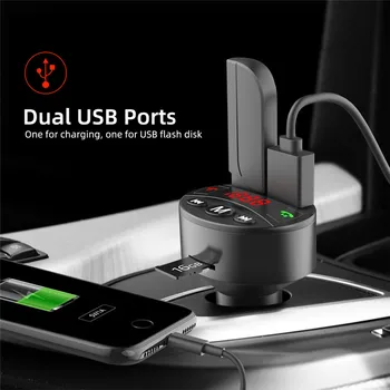 Bluetooth fm変調器車の高速充電器ハンズフリー車トーキングトランスミッタキットプレーヤーワイヤレスMP3ラジオカーアダプターm1I6