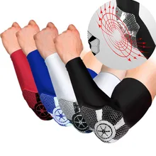 1 шт. упругие руки теплые спортивные баскетбольные руки рукав стрельба Crashproof соты Поддержка колодки налокотник защита Спортивная безопасность