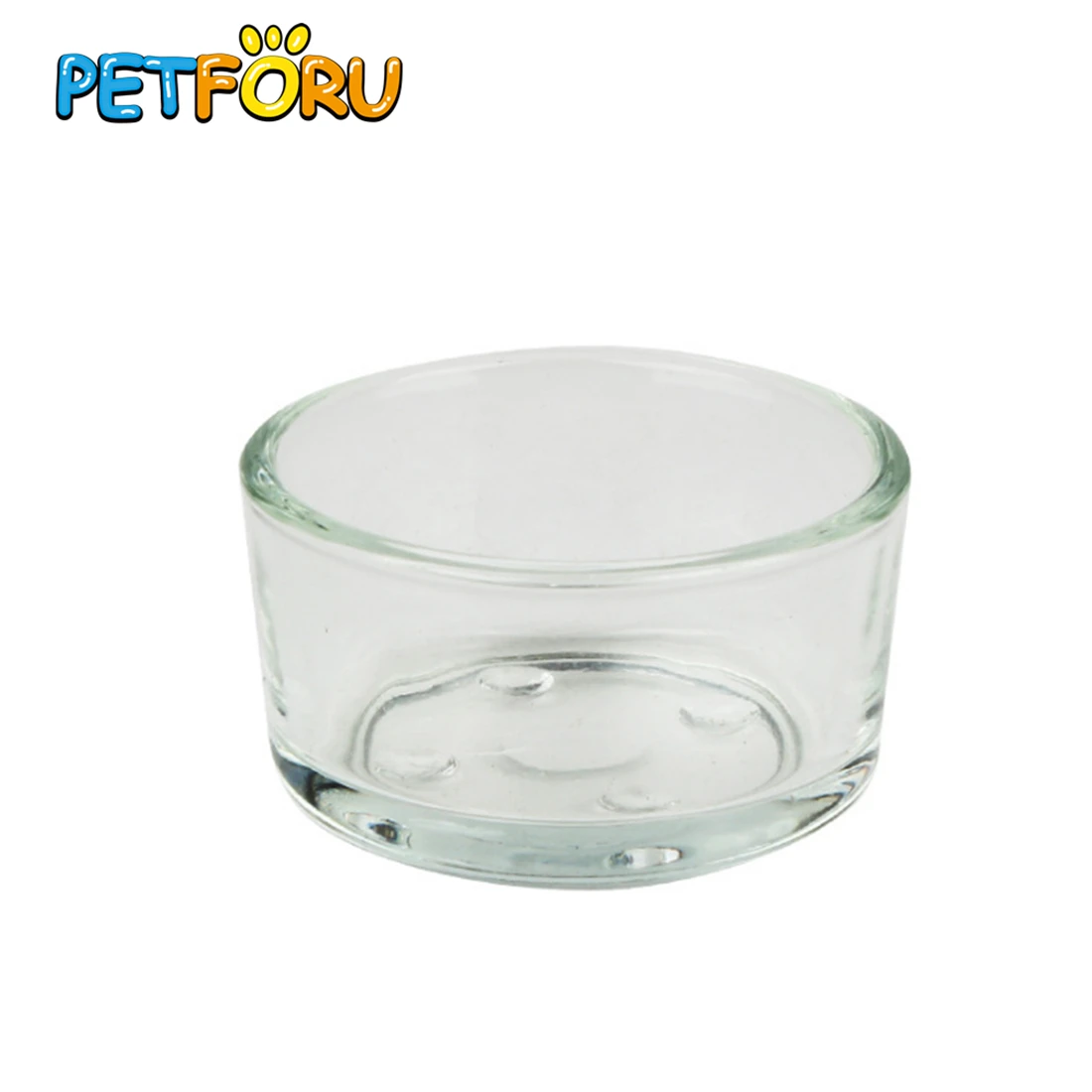 Petforu Reptile Glass Food Bowl Pet Round Water Container Plate for Lizard Scorpion - Transparent | Дом и сад