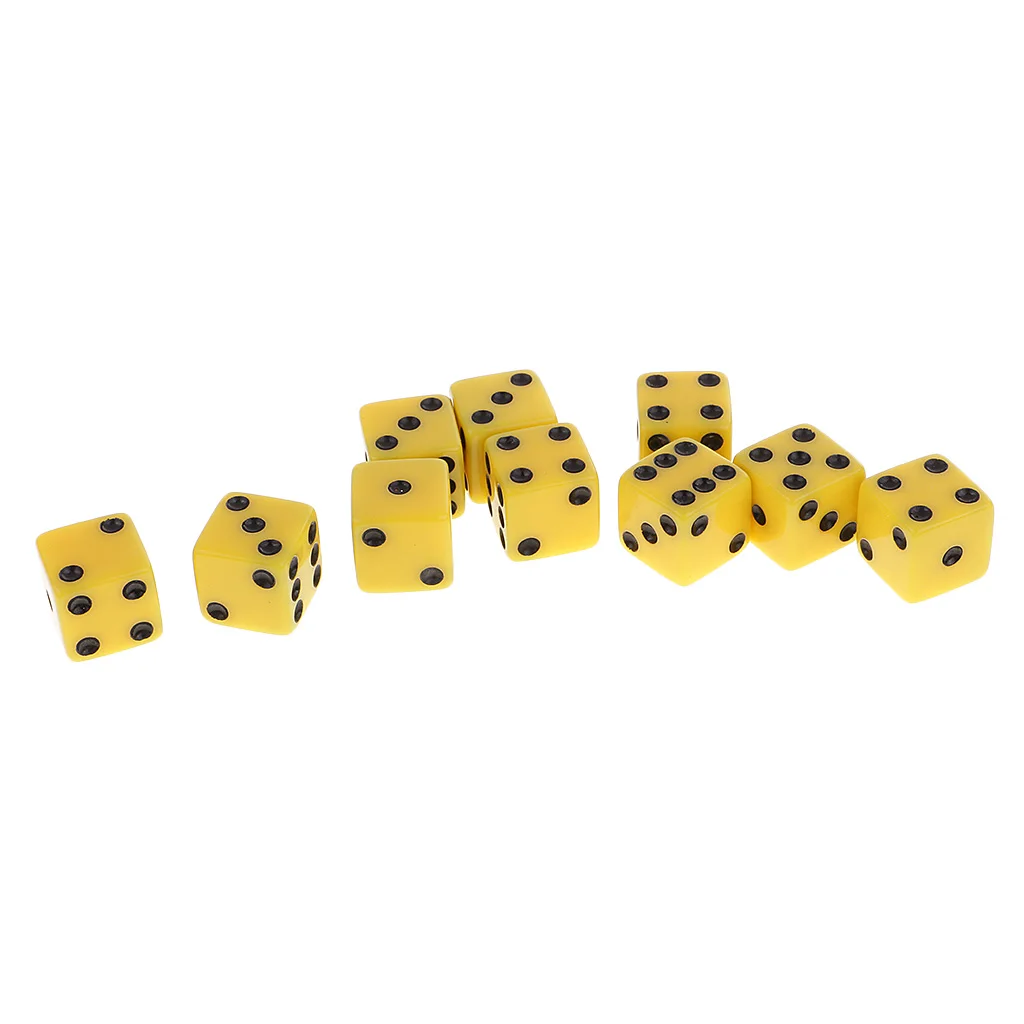 Set/10pcs Six Sided D6 Digital Dice Party Gaming Dice D&D RPG Board Game Parties Board Game Dices Polyhedral Dices