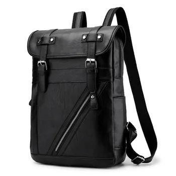 

2019 anti theft mochila hombre school bags waterproof travel vintage laptop black leather backpack men designer Causal sac a dos
