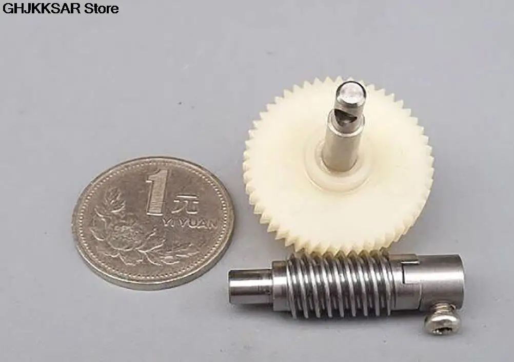 Electric Bike Gear Motor Gear Transmission Gear Electric Chain Saw Gear Cassette Deck Tape Gear 1Set Plastic Worm Reduction Gear Set Metal Wheel Speed Reducer Gearset For DIY Accessory Tool Parts