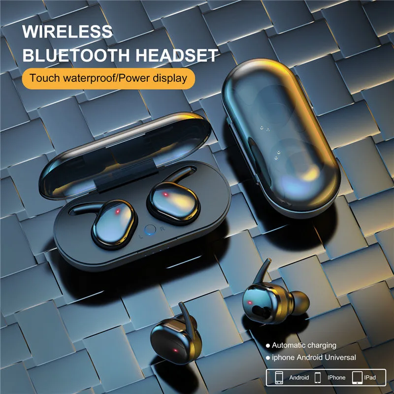 Auriculares inalámbricos TWS Y30, por Bluetooth, Auriculares deportivos impermeables estéreo 4D con cancelación de ruido para todos los teléfonos inteligentes