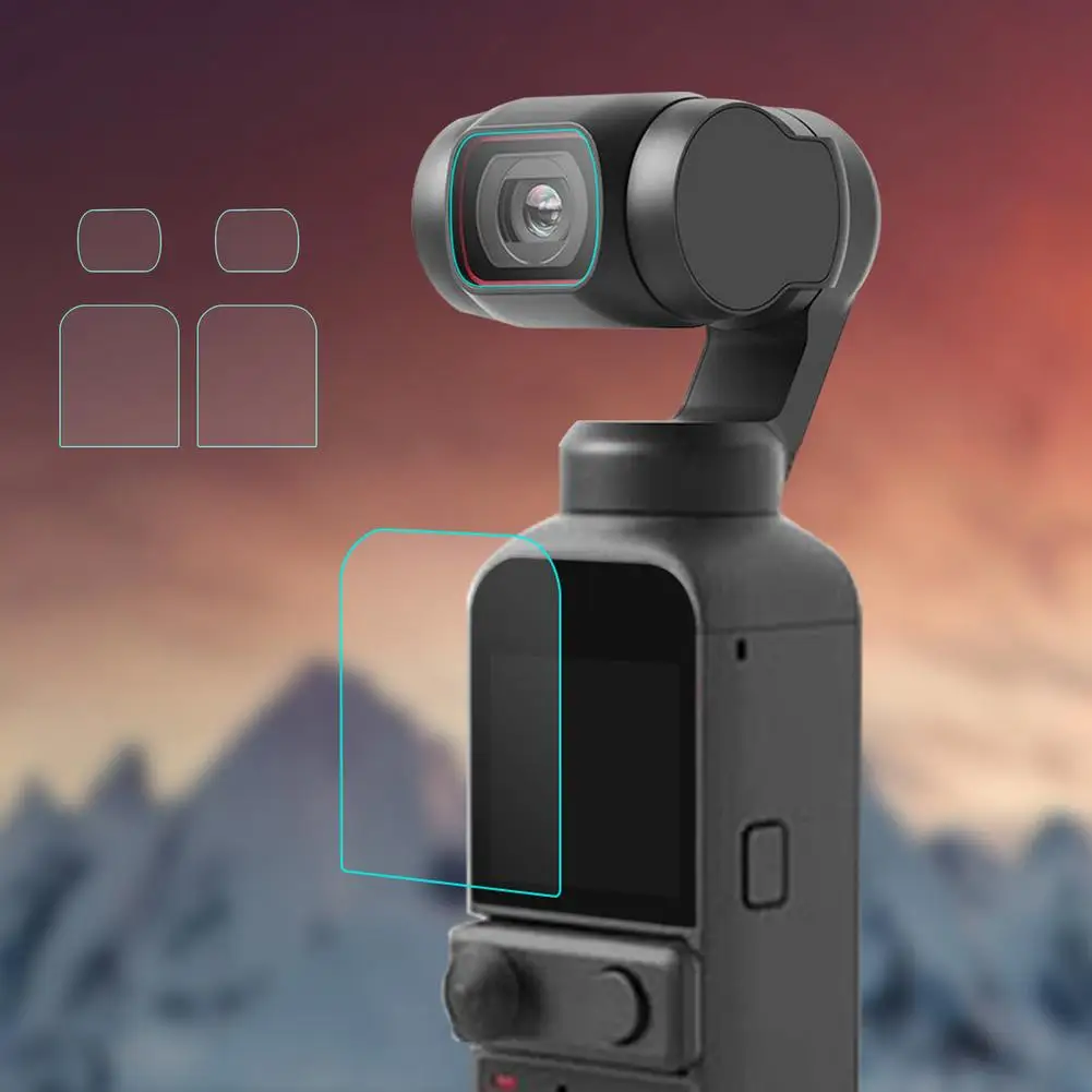 

4 Pcs/Set 9H Tempered Glass For DJI Osmo Pocket 2 Gimbal Camera Screen Protector Anti-scratch Lens Protective Glass Accessories