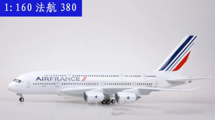 43-45,5 см Boeing787 Airbus A380 модель самолета из пластикового сплава EMIRATES ETIHAD QANTAS airфранция LUFTHANSA ANA AIRLINES - Цвет: AIRFRANCE