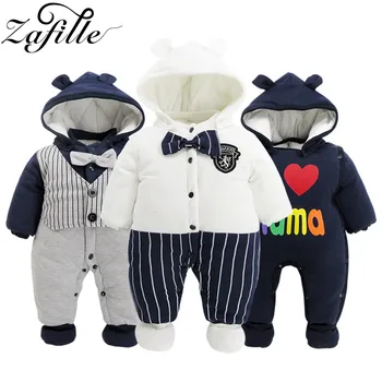 

ZAFILLE Winter Overalls For Children Unisex Jumpsuit For Baby Boy Romper Warm Cotton Baby Girl Romper Newborn Baby Clothes