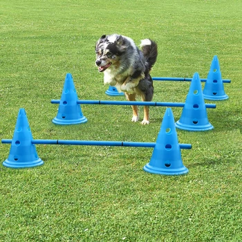 3 Set Dog Hurdle Training Cone Pet Dog Training Products Outdoor Dogs Running Training Equipment Football Barrier Cup