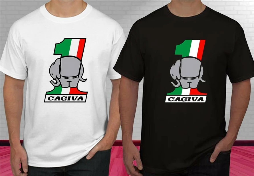 

New Cagiva Motorcycle Logo Elephant Black White Men'S T-Shirt S-2Xl B Harajuku Tops Fashion Classic Tee Shirt