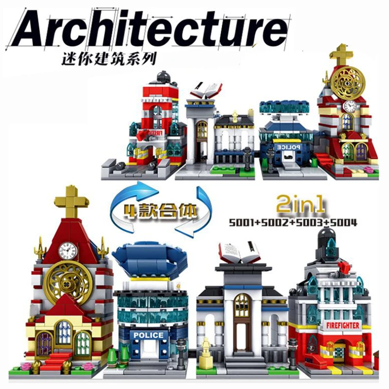 

Creator Expert City Street View Mini Blocks Set Toys For Kids Compatible With City Police Headquarter Friends Cathedral Library