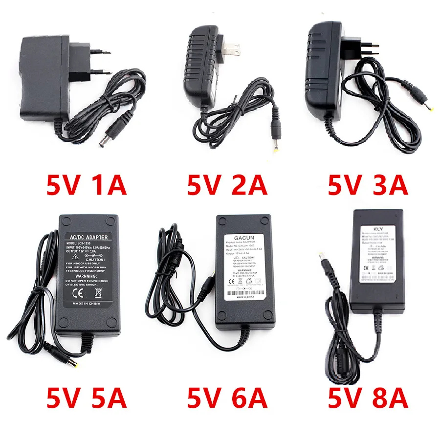 

Adapter Lighting Transformers 220v to 12V 5V Power Supply 5 V Volt 1A 2A 3A 5A 6A 8A 10A AC DC Led Power Supply Adapter 5V 5A 2A