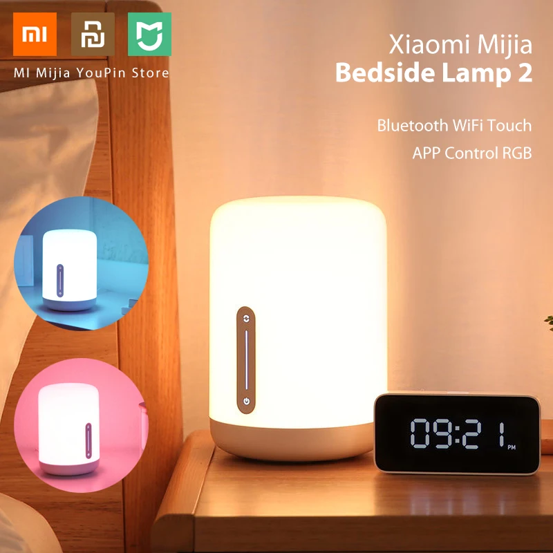 Оригинальная прикроватная лампа Xiaomi Mijia 2 Bluetooth Wi-Fi сенсорная панель управление