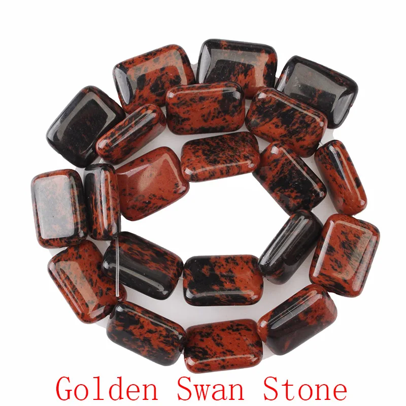 Golden Swan Натуральная Прямоугольная форма камня свободные бусины 13X18 мм DIY ручной работы разделитель бусины браслеты ожерелье для женские украшения изготовление - Цвет: Golden Swan