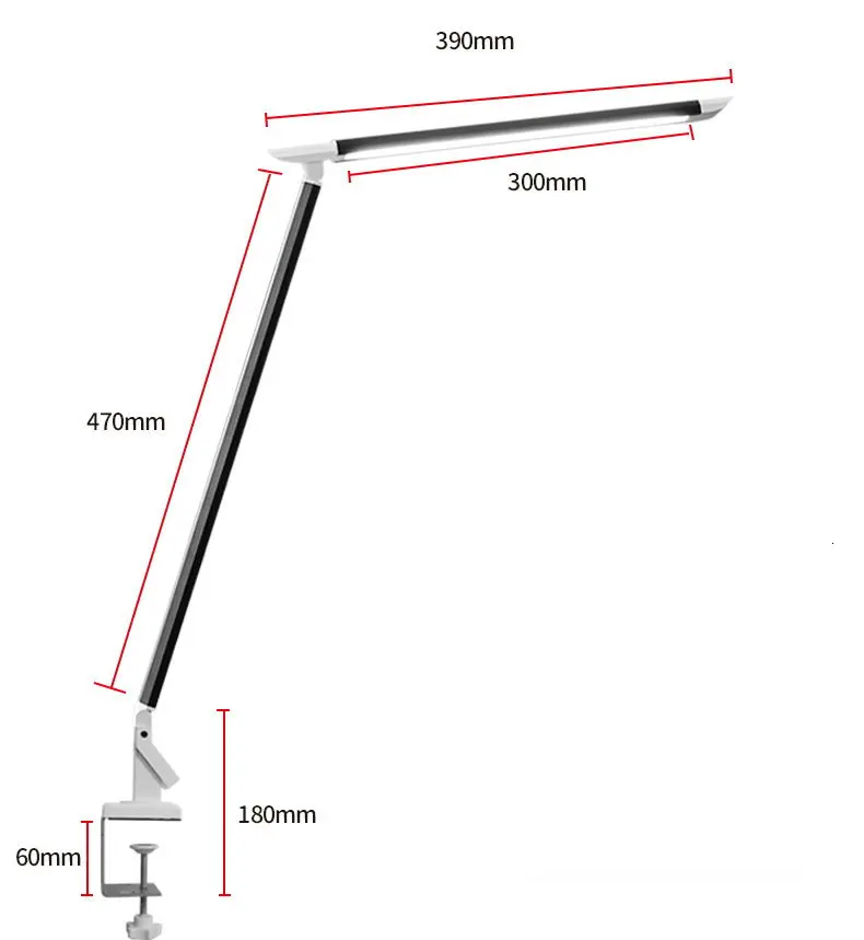 12 Вт Светодиодный настольный светильник с клипсой, 25 уровень яркости, сенсорный диммер, для ухода за глазами, Настольный светильник для чтения, для работы в офисе, для бизнес-учебы, лампы со струбциной