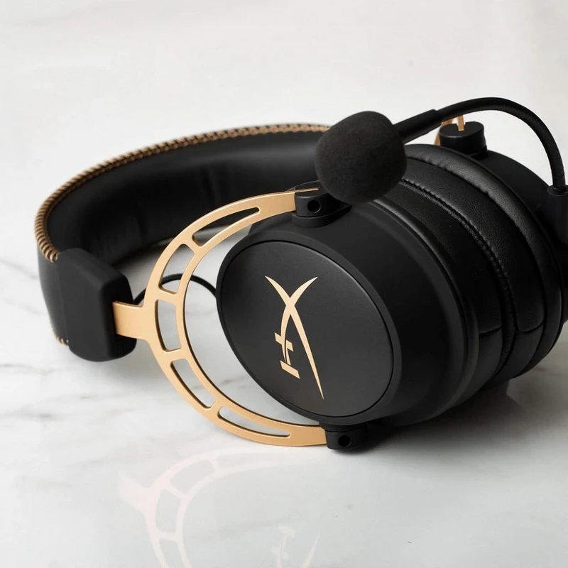 Гарнитура HyperX Cloud Alpha Gold проводная, стерео, 13-27000 Гц, 65 Ом, 98 дБ, 2х mini jack 3.5, 50 мм, 50-18000 Гц,-43 дБ