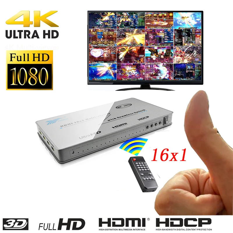 16x1 HDMI мульти просмотра дисплей сплиттер экрана 16 в 1 из 32 открытый для DNF
