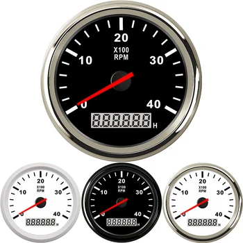 

85mm motorcycle tachometer for outboard motor 4000 rpm meter Marine Tacho Boat LCD Hourmeter digital speedometer car tacho gauge