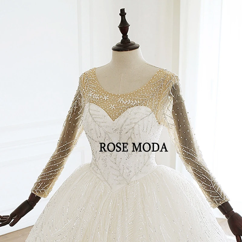 Rose Moda роскошное кружевное свадебное платье с длинными рукавами и длинным шлейфом, модель года