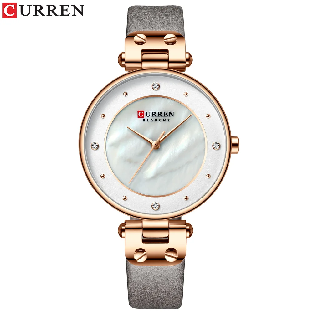 Curren Новые Креативные женские часы Роскошные розовое золото кварцевые Relogio Feminino