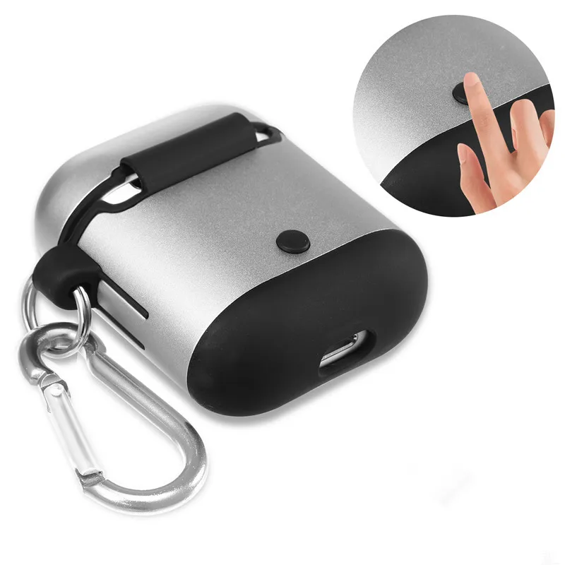 For Apple AirPods Air Pods Case Soft Silicone+ Luxury Metal Hard Shell Protection Cover for AirPod Case Earphone Earpods Case