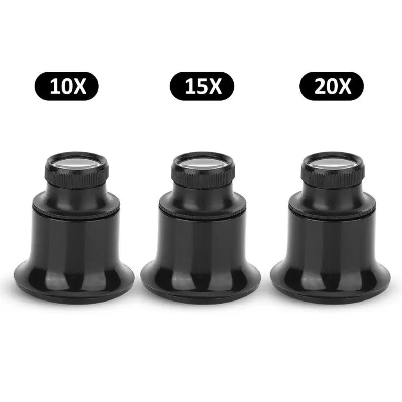 Увеличительное стекло, 10 x/15 x/20 xEye Лупа для ремонта Часы увеличительное