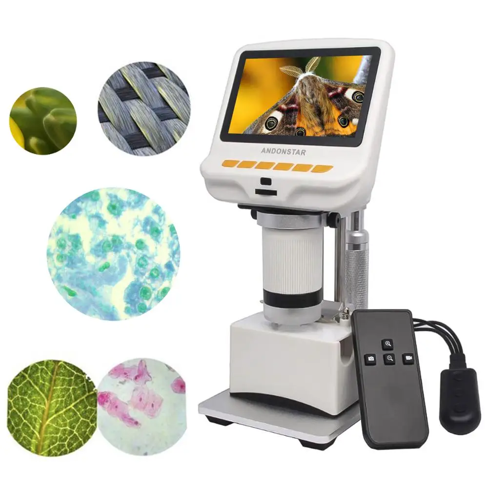 

Andonstar AD105S Digital Microscope 4.3-Inch Display Slides Fabrics Observation Gift for Kids Biology Botanical Cells