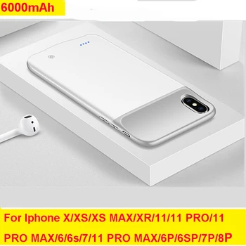 

Iphone 11 Pro Max Xs Max Xr Battery Charger Ultra Thin Power Bank Case Charging Cover for 6 7 8 6s Plus