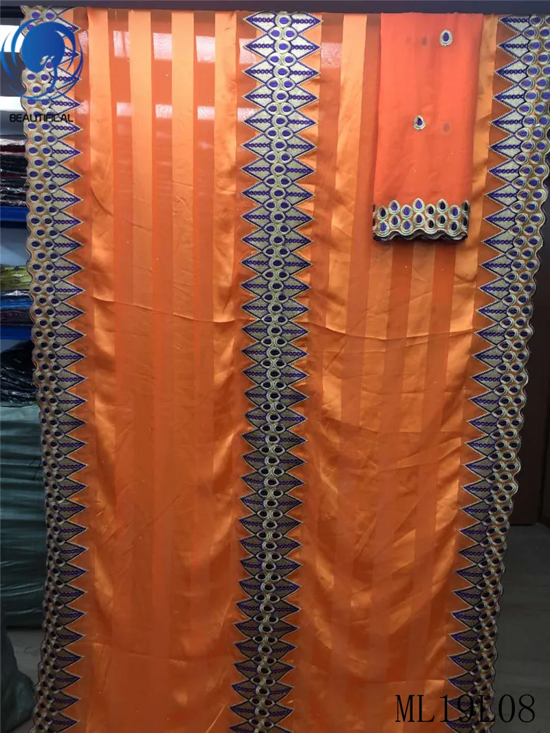 LIULANZHI африканская шелковая ткань 5+ 2 ярдов ИМИТИРОВАННАЯ шелковая ткань Новое поступление вышитая шелковая кружевная ткань для платья ML19L08