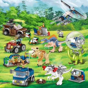 

714pcs New Sale Military Figures War Chariot the Battle of Dinosaurs Action Collection Building Blocks Bricks Boys Toys Gifts